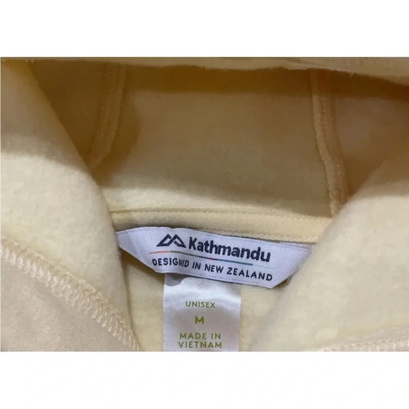 KATHMANDU Hooded Sweatshirt Unisex Size Medium butter Yellow Cotton Blend Soft - Picture 4 of 9